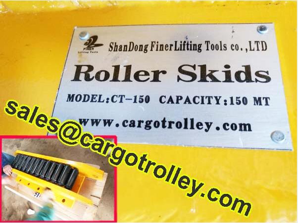 Heavy equipment machine material handling skates dollies