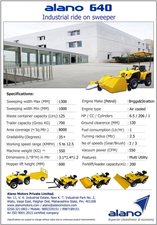 Alano 640: Ride On Industrial Sweeper