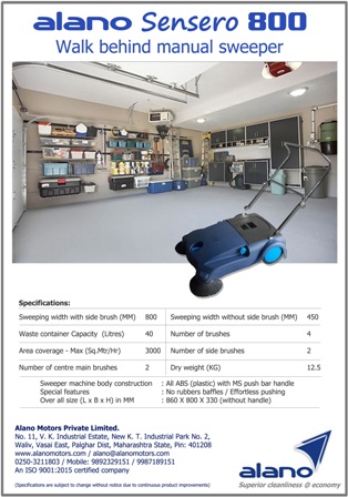 Alano Sensero 800: Manual Sweeper