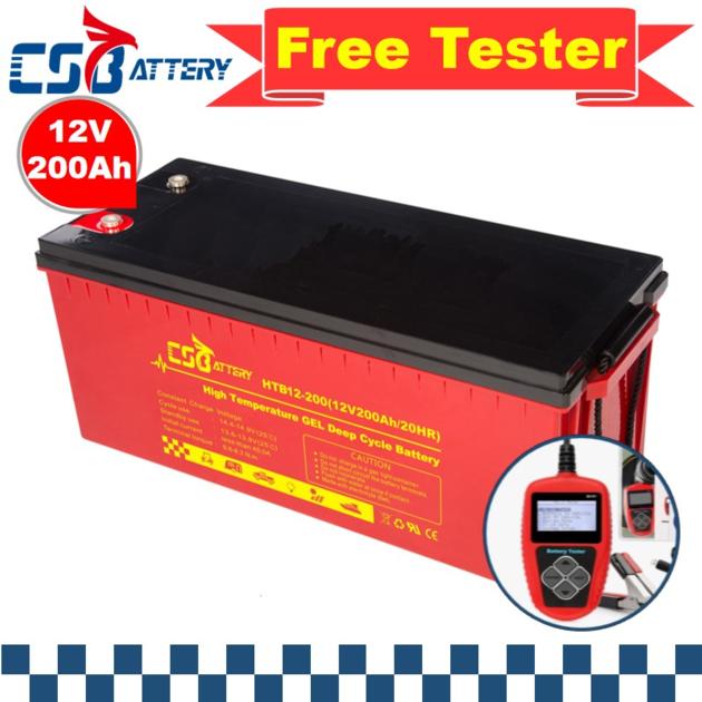 Csbattery 12V200ah Solar Storage Gel Battery for Solar-Panel-System/RV/Camping-Car/Communication/Ali