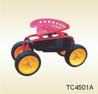 Rolling garden work seat cart