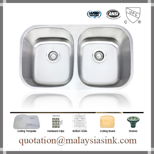 Malaysia CUPC 50/50 Stainless Steel Sink