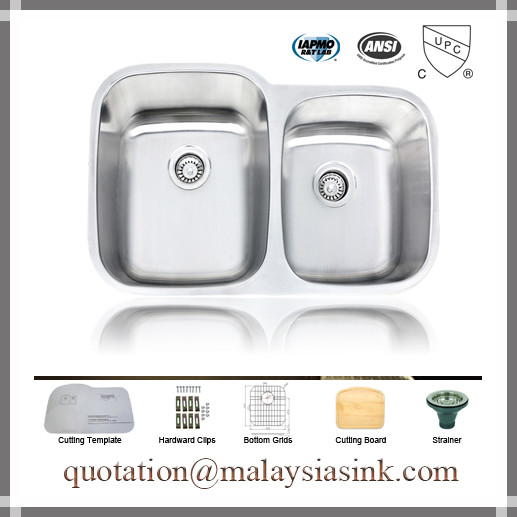 Malaysia CUPC 60/40 Undermount Stainless Steel Sink