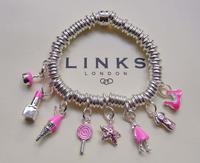 Links of London- Sweetie Blace Rhodium and 18ct orlled Bracelet,Medium