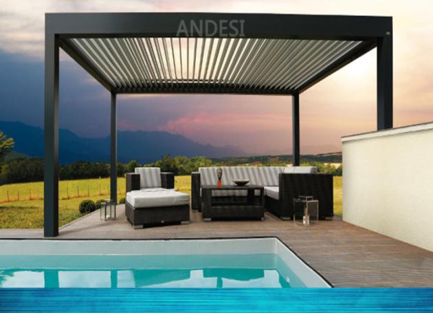 Aluminum Pergola With Louver Roof For