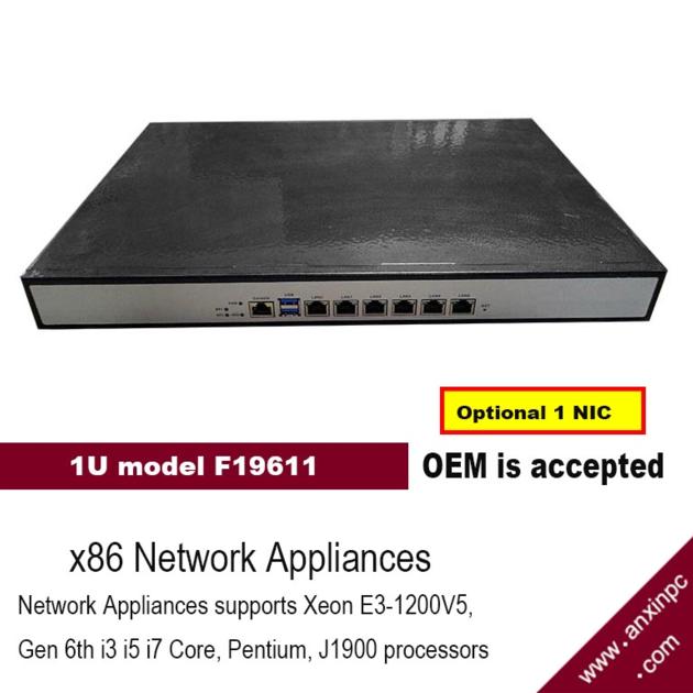 Network Security Appliance with Motherboard 6 or 10 Gbe Network Ports
