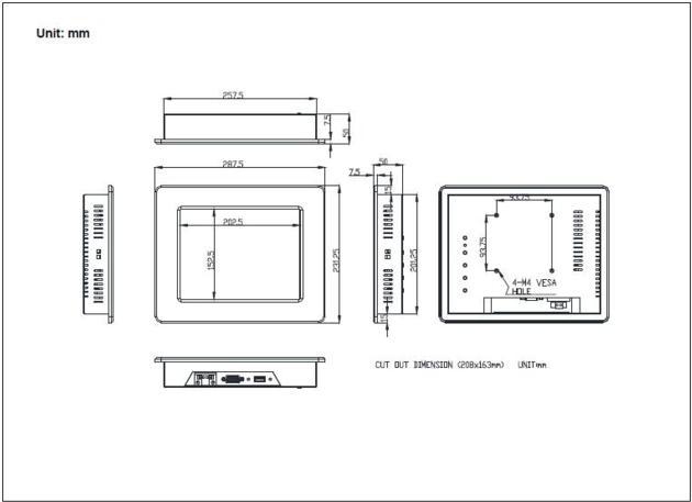 8 Inch Industrial 1024x768 Lcd Display