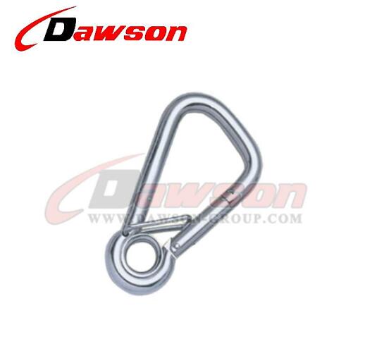 Stainless Steel 304/316 Oblique Angle Snap Hook with Eyelet and Spring Pin 