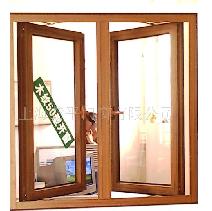 wood color casement window