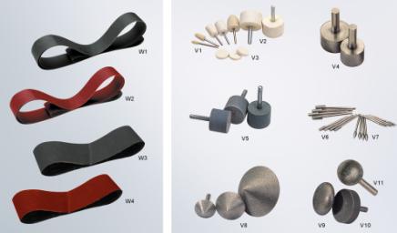 grinding belt and polishing head with shaft
