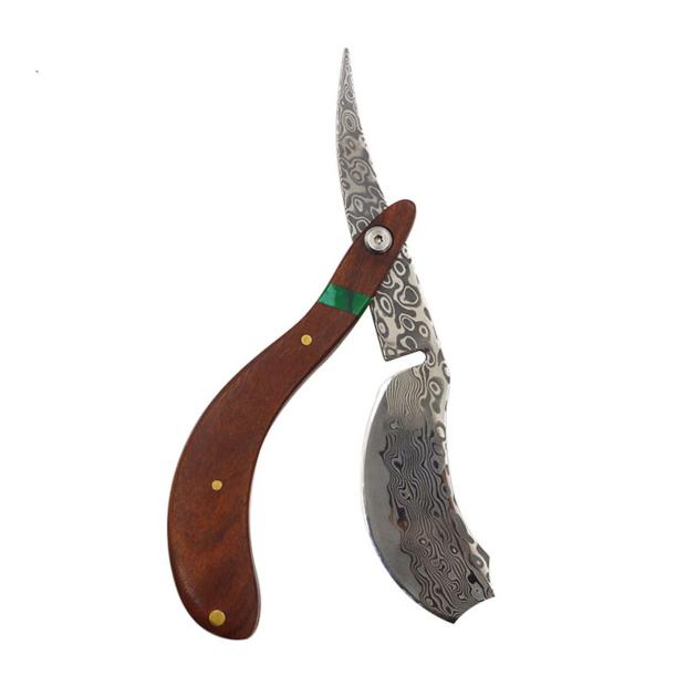 Damascus Steel Razor Folding Knife High