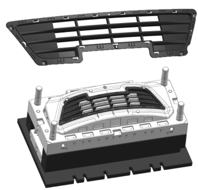 Automobile plastic grille injection mould