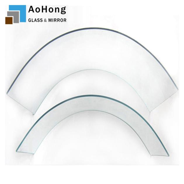 Bathroom Office Frameless Tempered Curved Glass Door