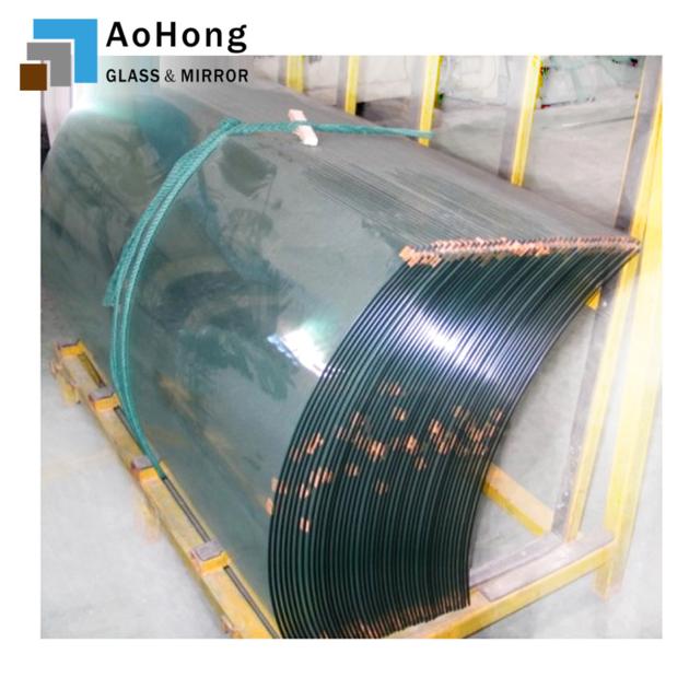 Bathroom Office Frameless Tempered Curved Glass
