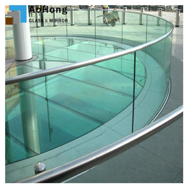 Bathroom Office Frameless Tempered Curved Glass