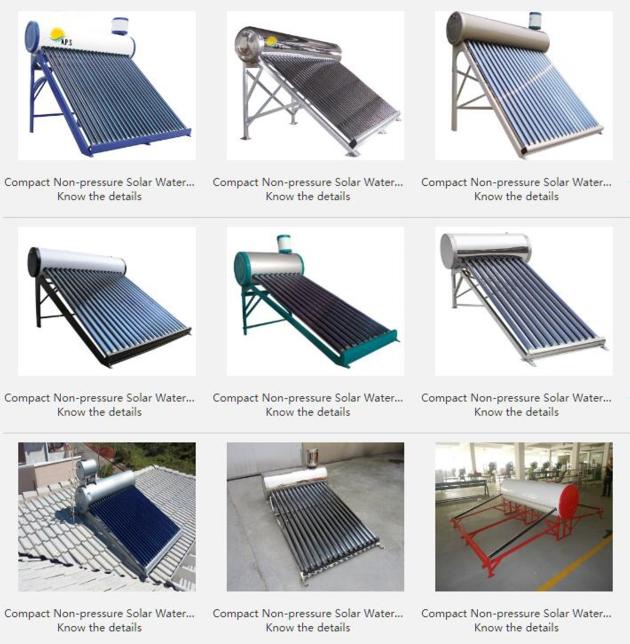 Compact Non-pressure Solar Water Heater 