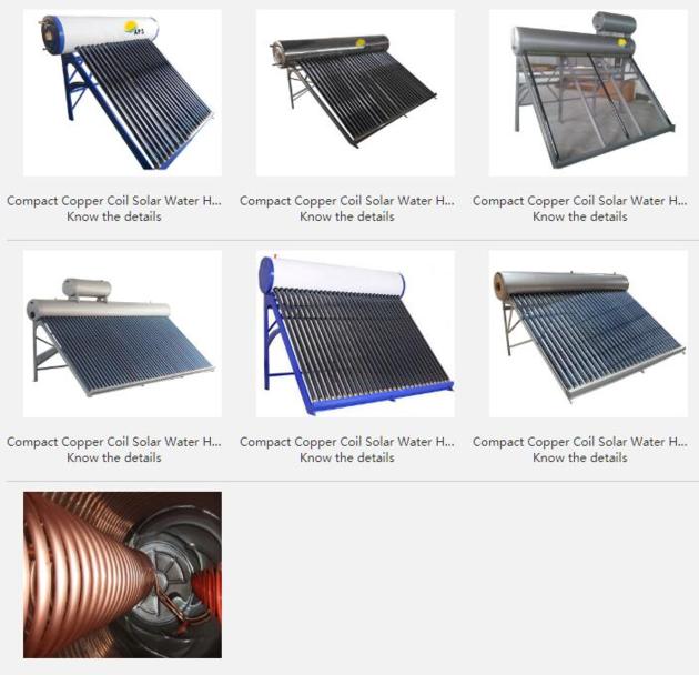 Compact Copper Coil Solar Water Heater  