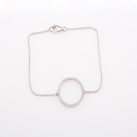 silver 925 circle cz bracelet fashion jewelry made in china