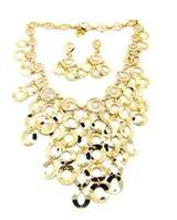 high quality alloy with gold plated floral 2 pieces jewelry sets