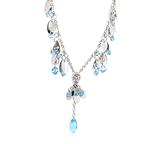 fantastic plating 18k white gold with blue crystal necklace