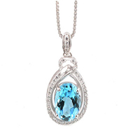 Sterling silver 925 gemstone cz pendant made in china