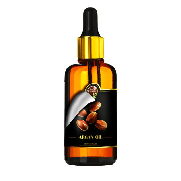 100% Bio certified Organic Argan oil in glass bottle with dropper : 