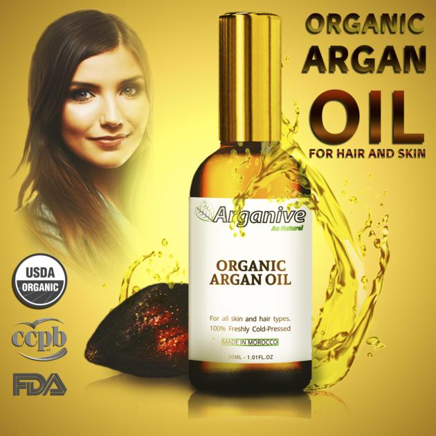 Natural argan oil for SPA benefits for hair and skin 100 % organic