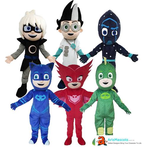 Pj masks character mascot costume, adult fancy dress, cartoon mascots
