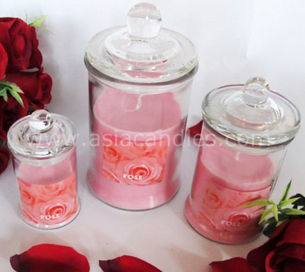 glass jar candles scented