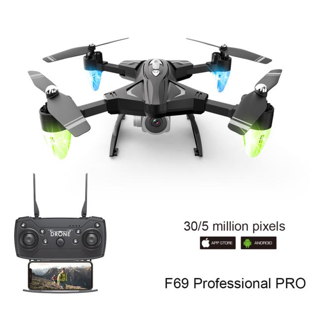 F69 Quadcopter Drone Wide Angle WIFI Remote Control With Camera High Mode Training HD Folding Holdab
