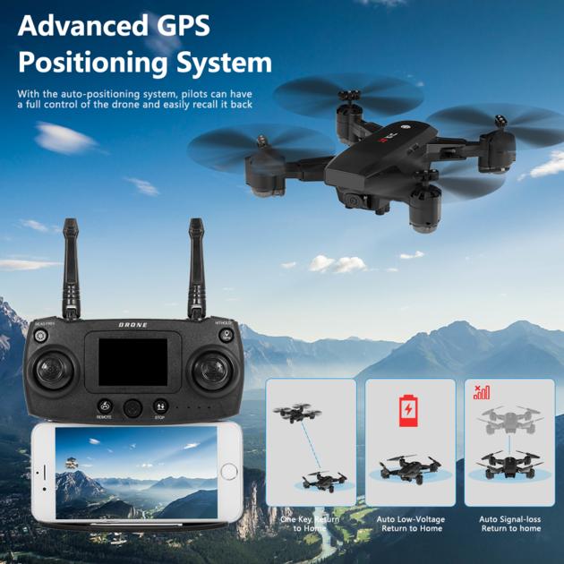 S30 1080P HD Wifi FPV RC Selfie Drone GPS Positioning Follow Altitude Hold Foldable Quadcopter For B