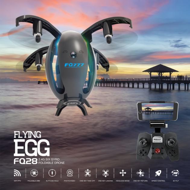 FQ28 2.4GHz Foldable Flying Egg Drone WIFI FPV RC Selfie Drone RC Quadcopter 2.0MP HD Camera Altitud