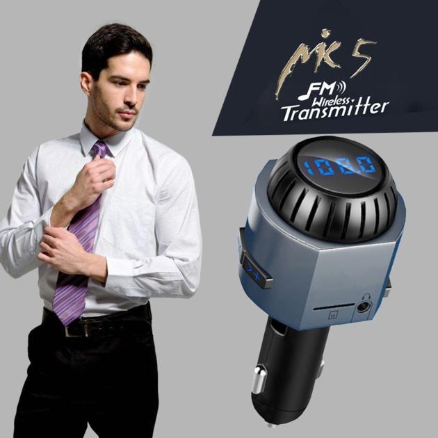 MK5 Bluetooth Car Kit MP3 Player FM Transmitter Hands-Free Car Kit,Bluetooth 4.2+EDR, Stable Singal,