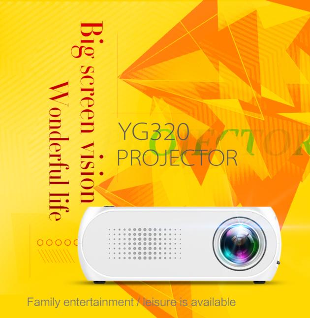 YG320 1080P Mini Portable LED Projector 4000 Lumens 23 Languages Home Theater Can Read U Disk TF Car