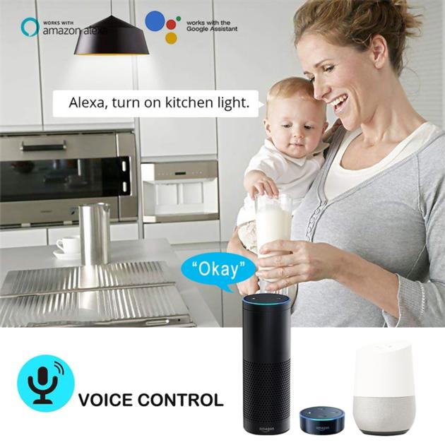 A1 E26 7W 2.4GHz WiFi Smart Bulb 6500K Adjustable Multicolor Dimmable Lamp 8 Scene Modes Voice Contr