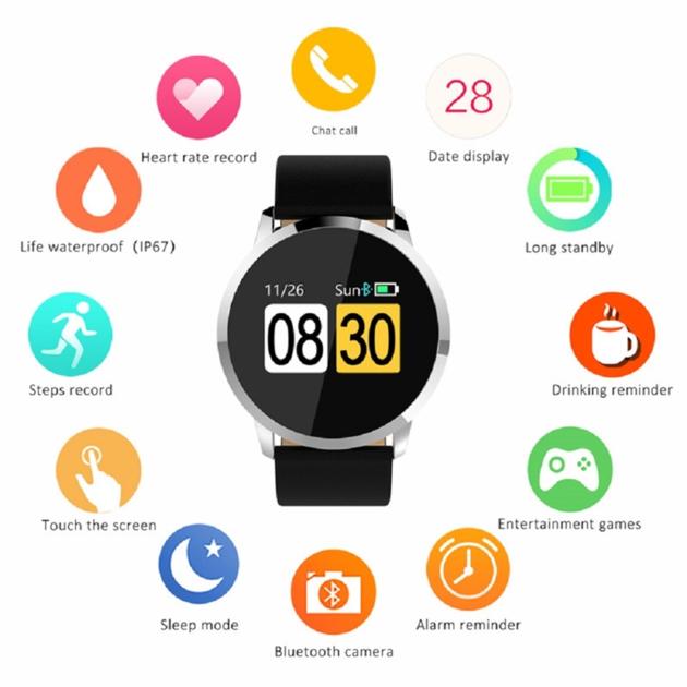 W1 Bluetooth Smart Watch Heart Rate Blood Pressure Blood Oxygen Monitoring Reminder Information For 