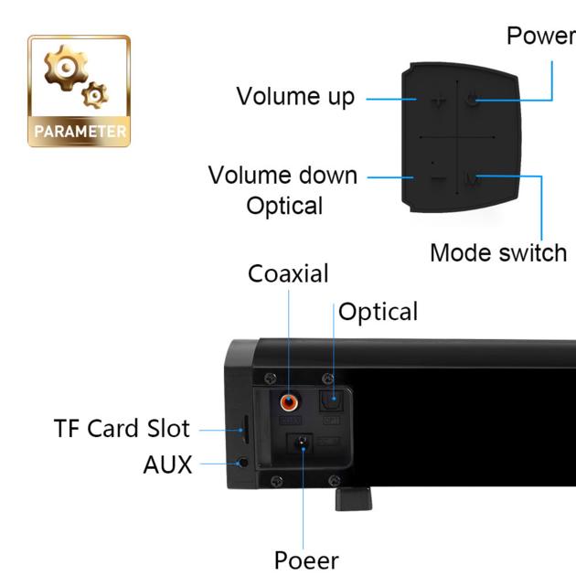 LP09 Bluetooth Speaker Soundbar Wireless Home