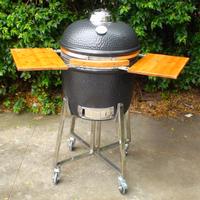 China kamado big green egg/ceramic bbq grill/barbecue/Bbq grill with stainless steel table cart