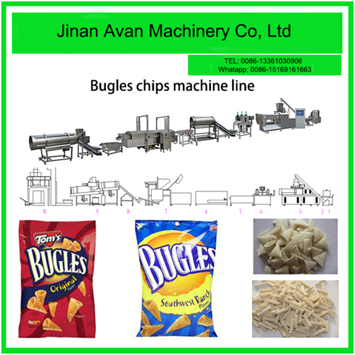 Automatic fried corn bugle snacks production line