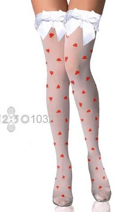 Red heart stocking with white bow
