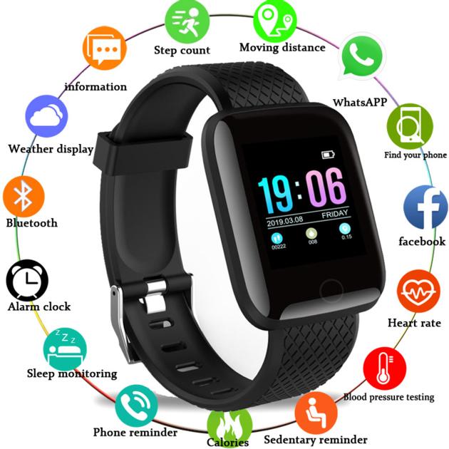 Smart Watches Blood Pressure Waterproof Men Women Heart Rate Monitor Fitness Tracker Digital Wrist W
