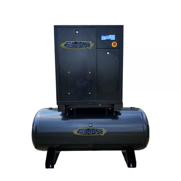 Emax 3PH Industrial Rotary Screw Compressor Tank Mount, Horsepower 10 HP, Air Tank Size 80 Gal