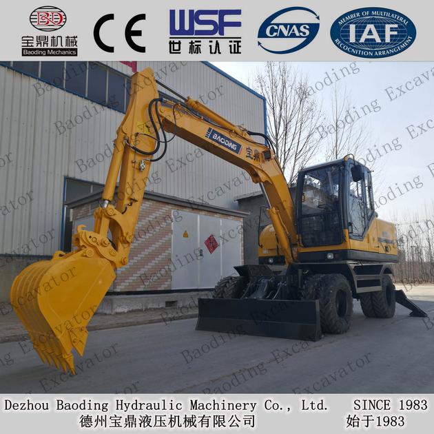 Baoding machinery wheel excavators with 0.3m3 bucket