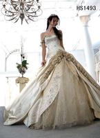 2012 Strapless Beaded Applique Lace vintage wedding dress