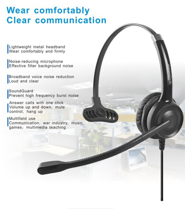 China Beien CS11 wired business headset call center online learning game headset