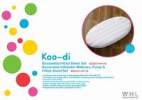 KD221/110/176 Koo-di Bassinette Inflatable Mattress, Pump & Fitted Sheet Set