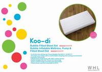 KD224/111/177 Koo-di Bubble Inflatable Mattress, Pump & Fitted Sheet Set
