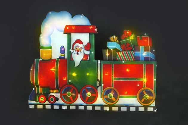 Train Santa Pvc Silhouetee Lights