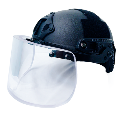 Ballistic helmet with face shield
