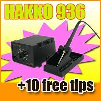 HAKKO 936 ESD SAFE iron Soldering Solder Station + FREE 10 tips 220V